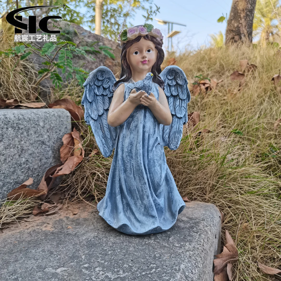 户外花园天使摆件花园庭院阳台露台装饰花仙子工艺品摆件