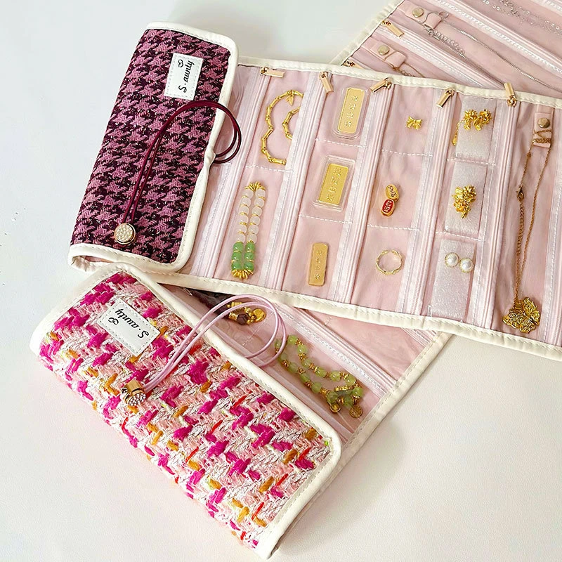 精致版小香风加长黄金首饰收纳卷包升级首饰卷盒送礼佳品适合送人