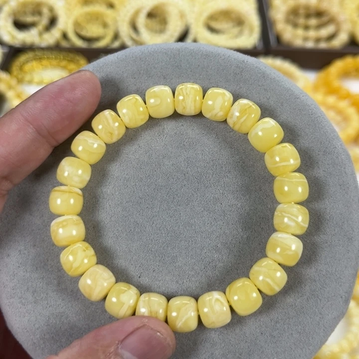 未镶嵌蜜蜡手串M****）纯天然俄料白花虎皮