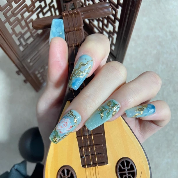 【月季·心爱】国风原创手绘日常出街超好看高级穿戴甲