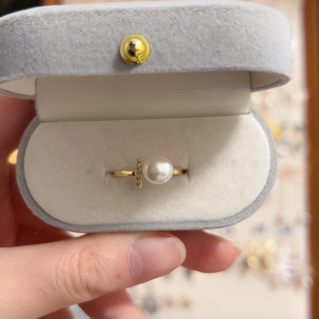 淡水珍珠耳钉银S925镶嵌