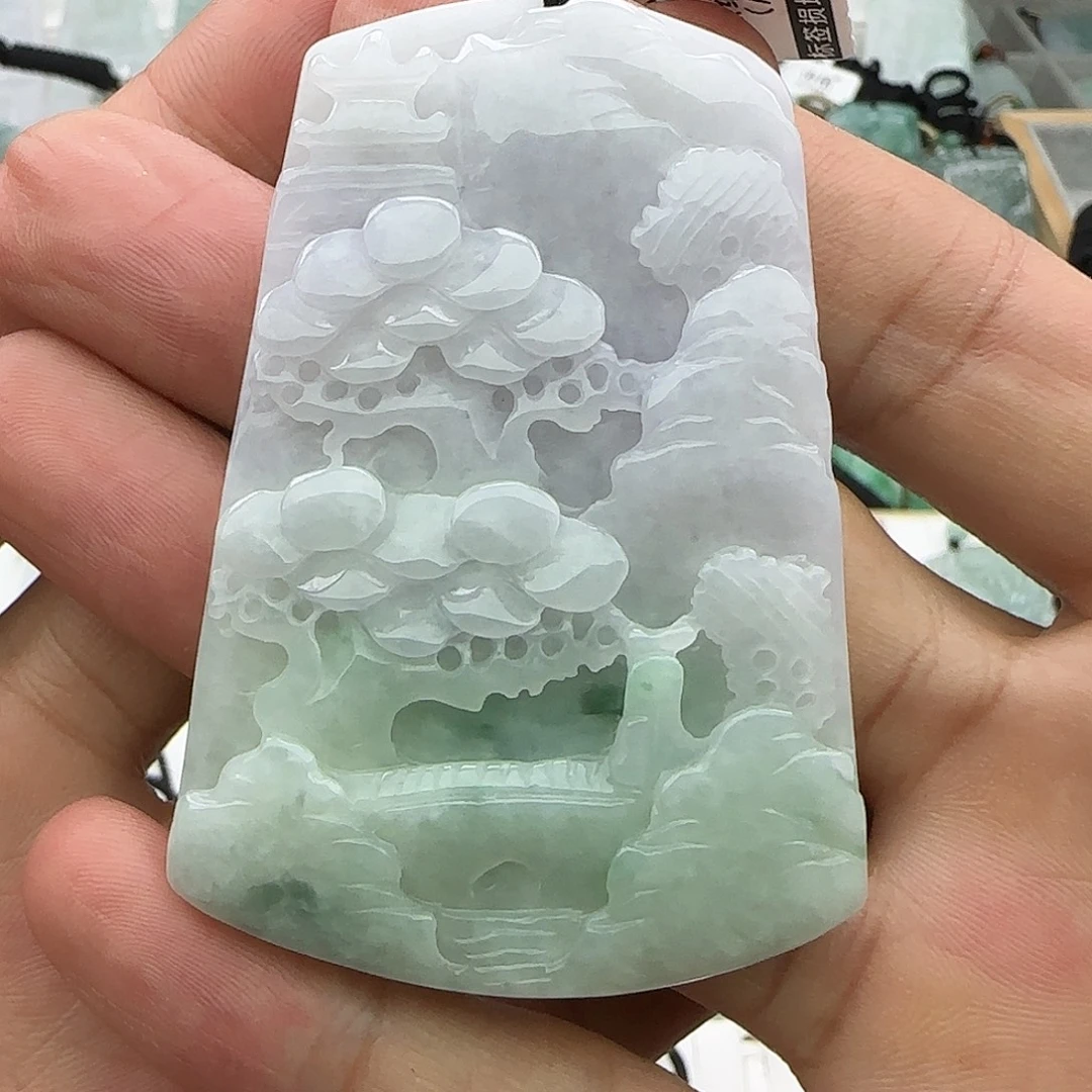 篮***云翡翠未镶嵌颈饰翡翠