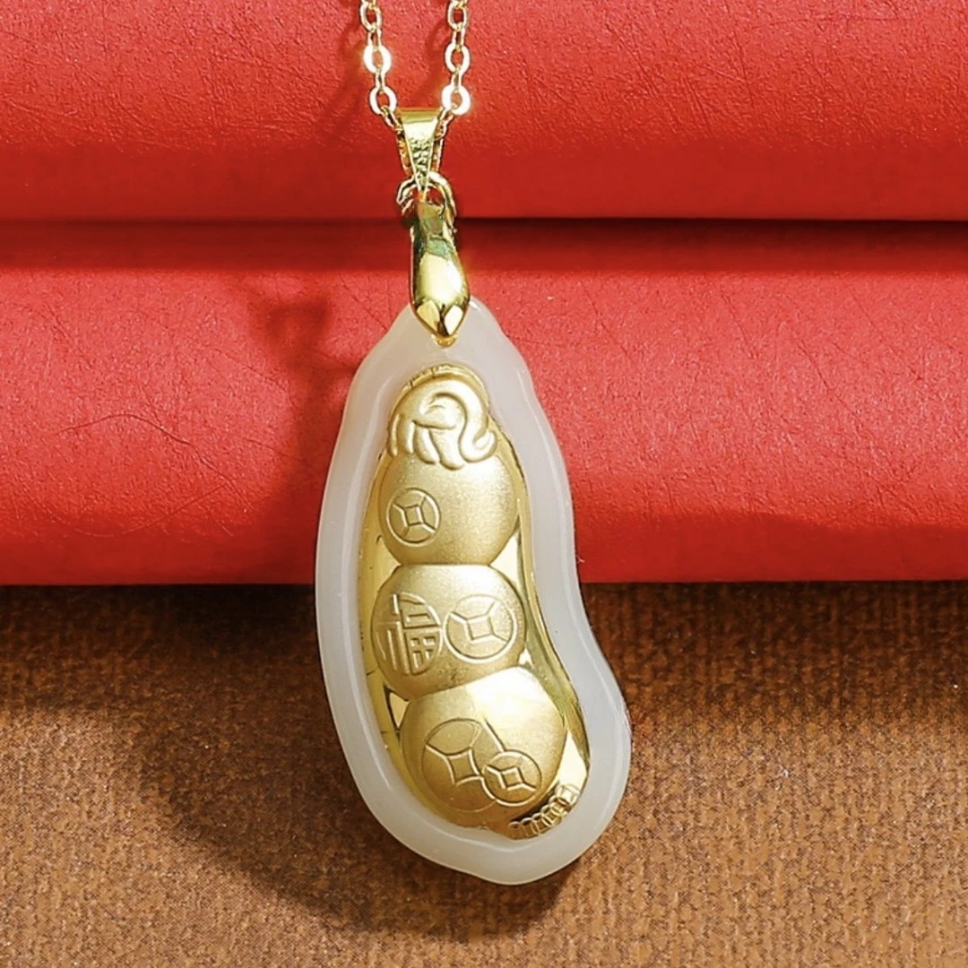 国风四季豆创意饰品设计师款精美简约大气时尚