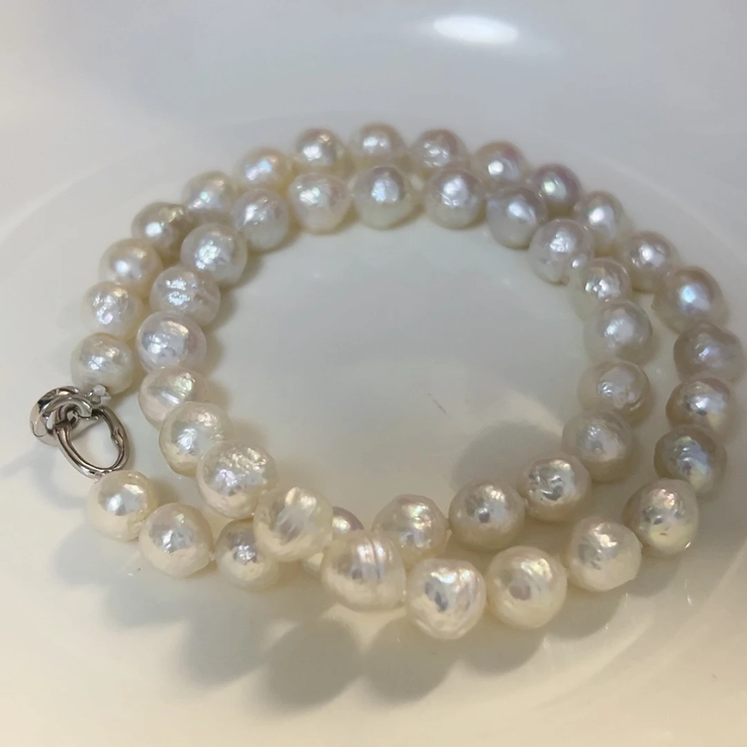 淡水珍珠银S925镶嵌项链