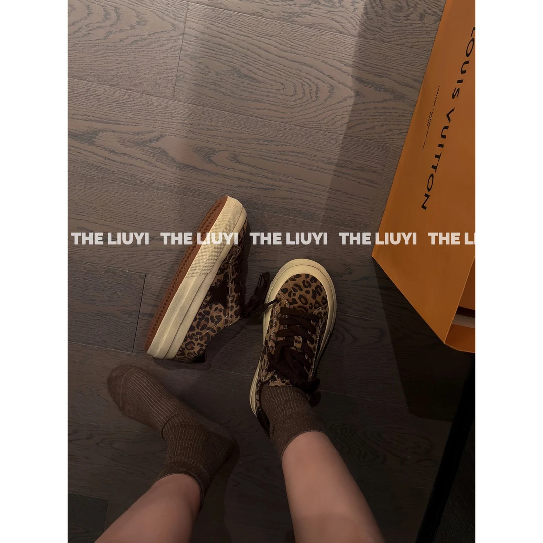 【LIUYI】新款加绒保暖真皮豹纹星星鞋2851