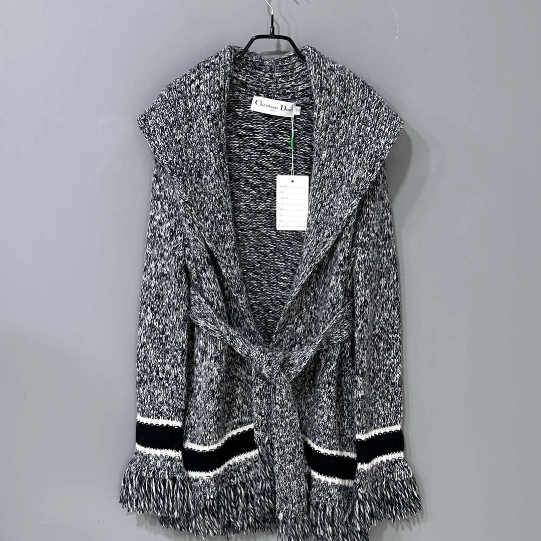 Dior/迪奥/腰带流苏浴袍开衫/36码/99新/52719