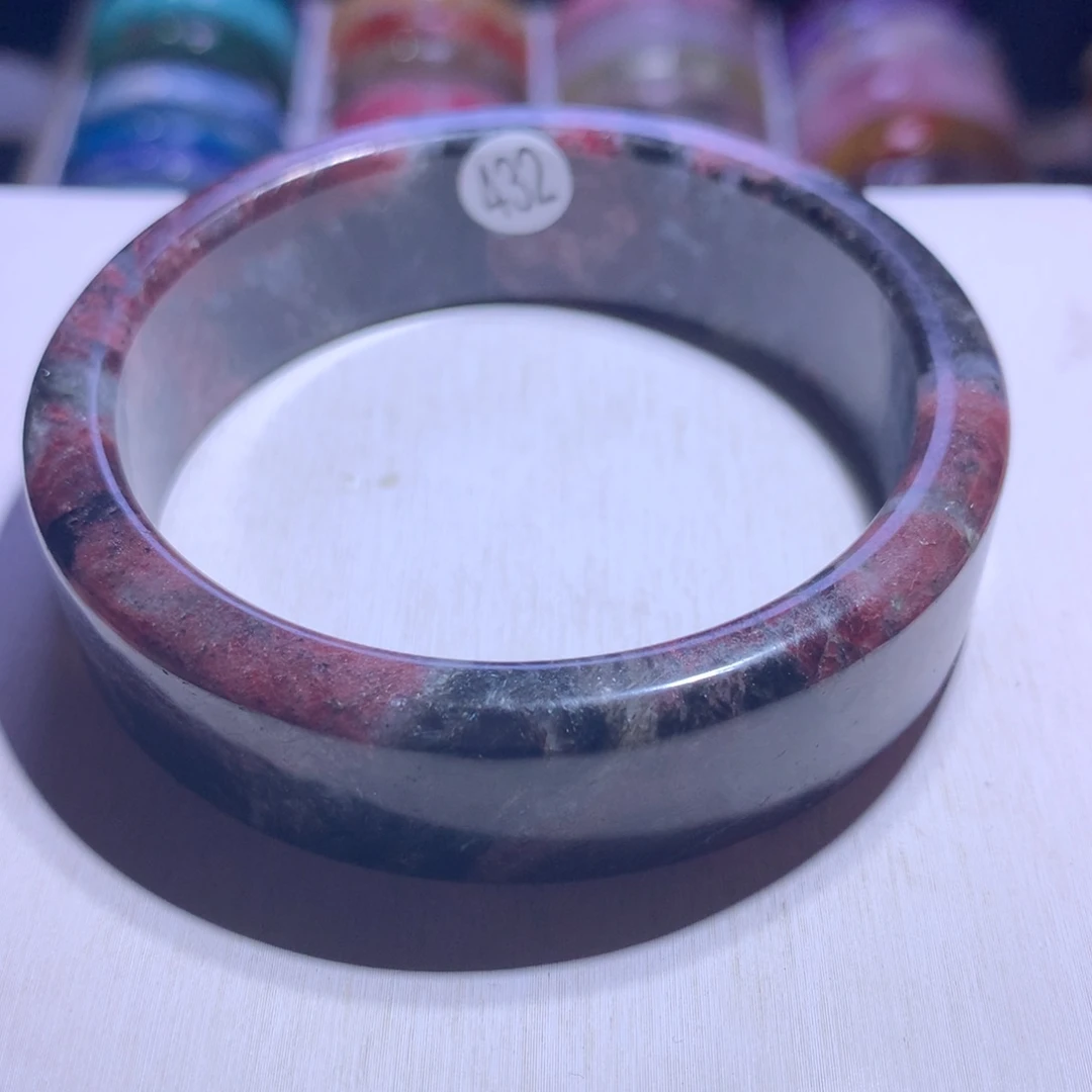 水晶银S925镶嵌手镯石榴石蓝闪61圈432