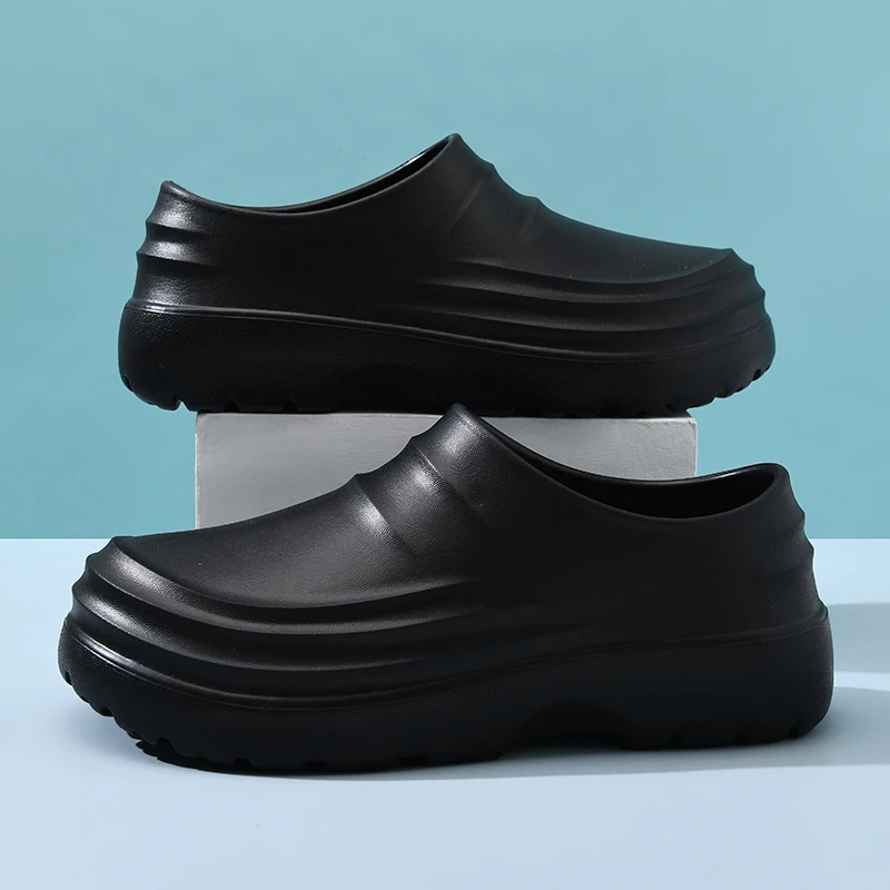 厨师鞋男女包跟防水拖鞋厨房专用鞋一脚蹬雨靴防滑劳保工作鞋