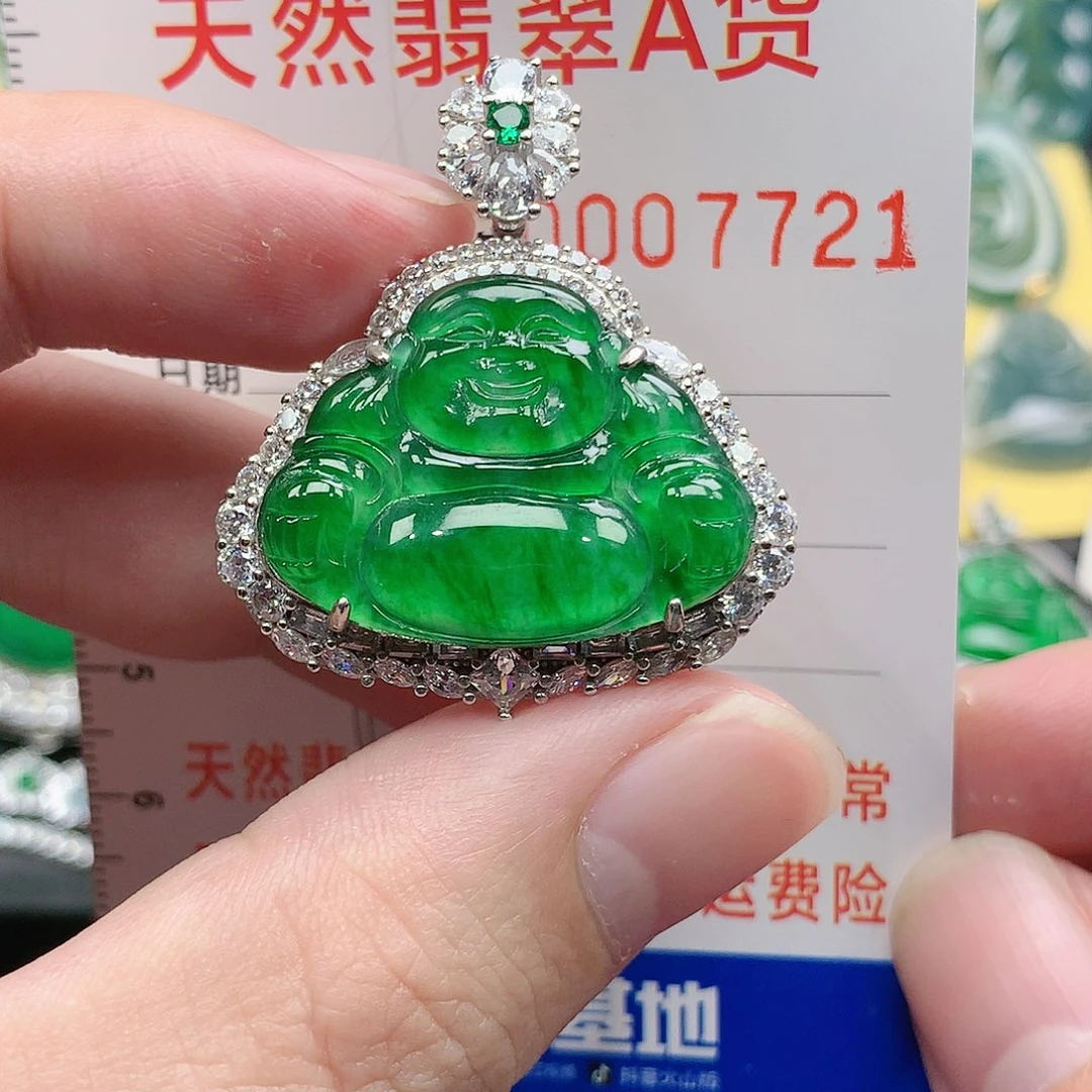 翡翠吊坠(不含链)银S925镶嵌