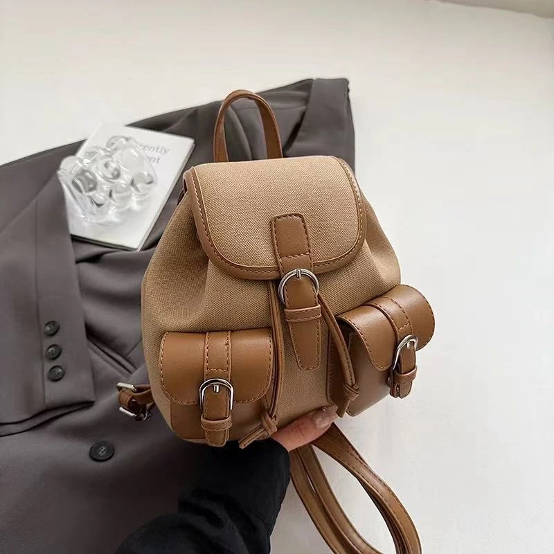 千金洗耐磨抽带嘻哈风双肩包小众韩版时尚潮流