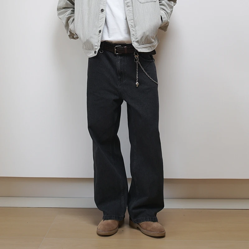 秋冬款潮牌宽松水洗牛仔裤13盎司直筒裤休闲长裤412406