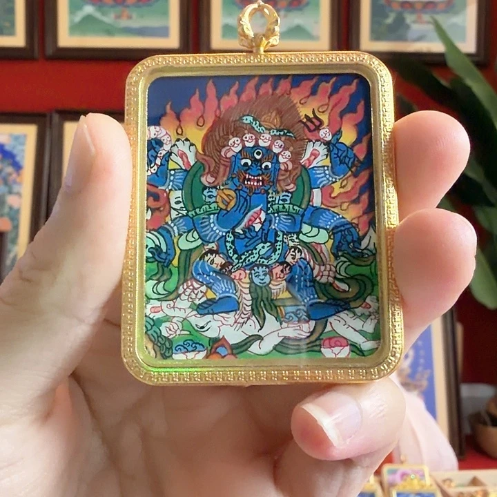 吊坠大黑-热贡纯手绘-毛毛