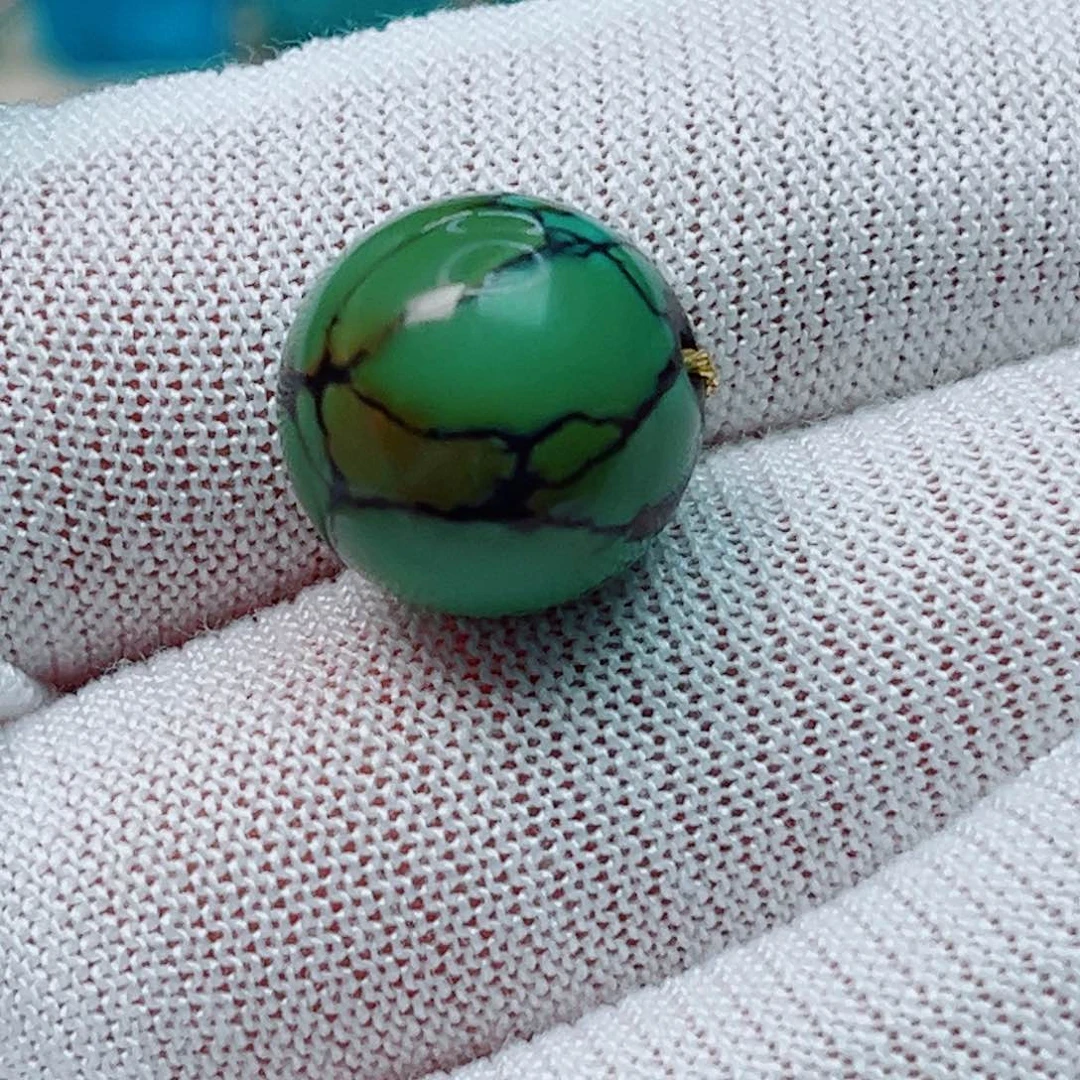 绿松石未镶嵌13.4圆珠