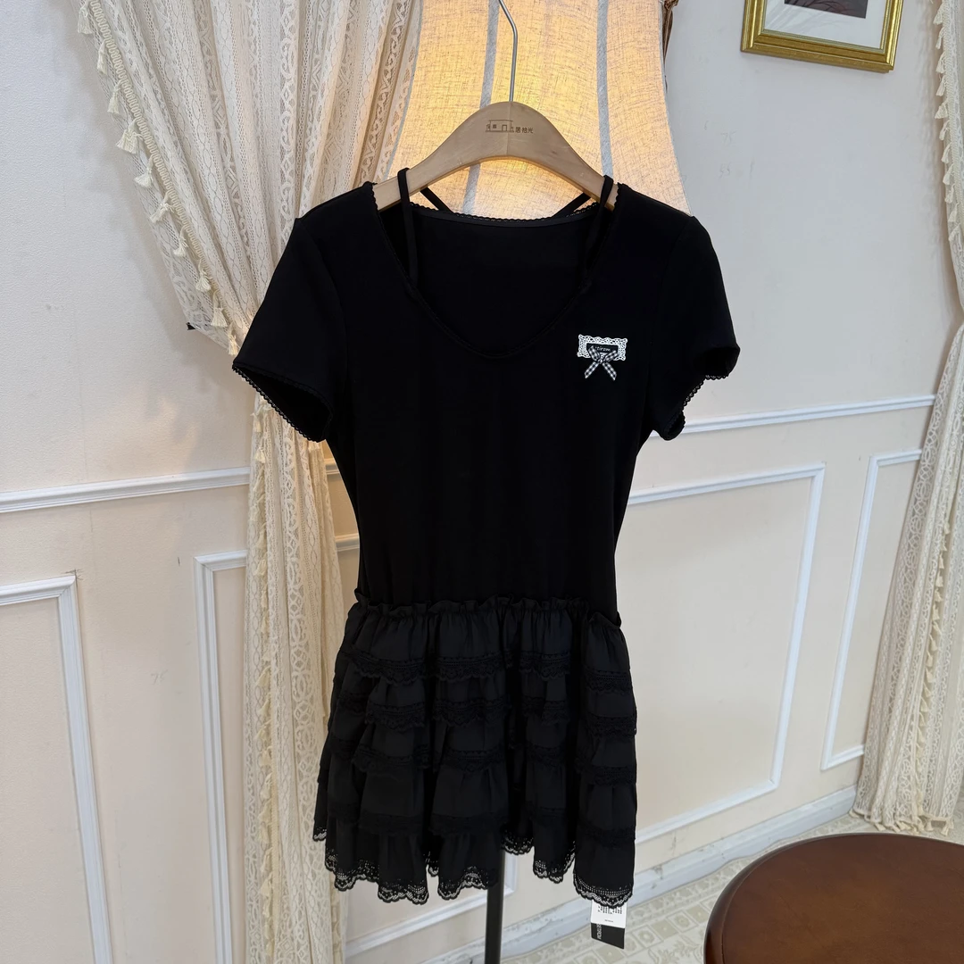 西町村屋假两件蛋糕短袖连衣裙XAAB10369