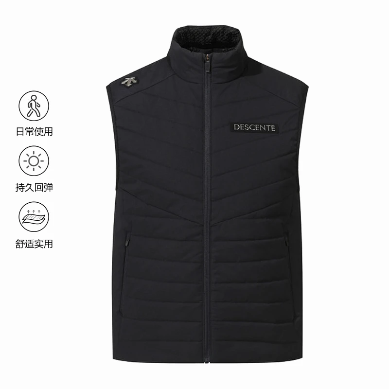 DESCENTE/迪桑特25新款运动休闲微标拉链无袖马甲外套SQ321SPV96