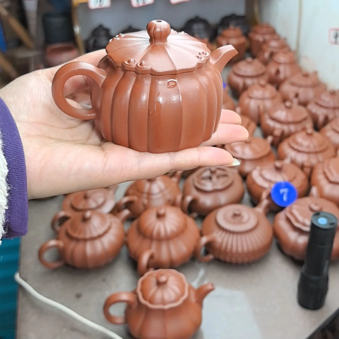 *****茶壶紫砂朱泥筋纹言心140cc