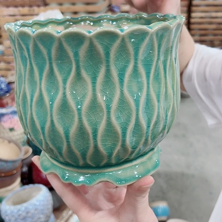 有孔.凑单10元陶瓷花盆发货！