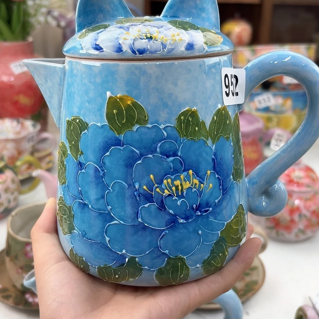景德镇手绘高温釉下彩陶瓷茶具