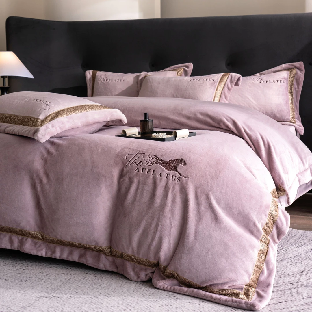 【飞驰】巨暖高奢高克重加厚保暖绒牛奶绒床单床上用品被套四件套