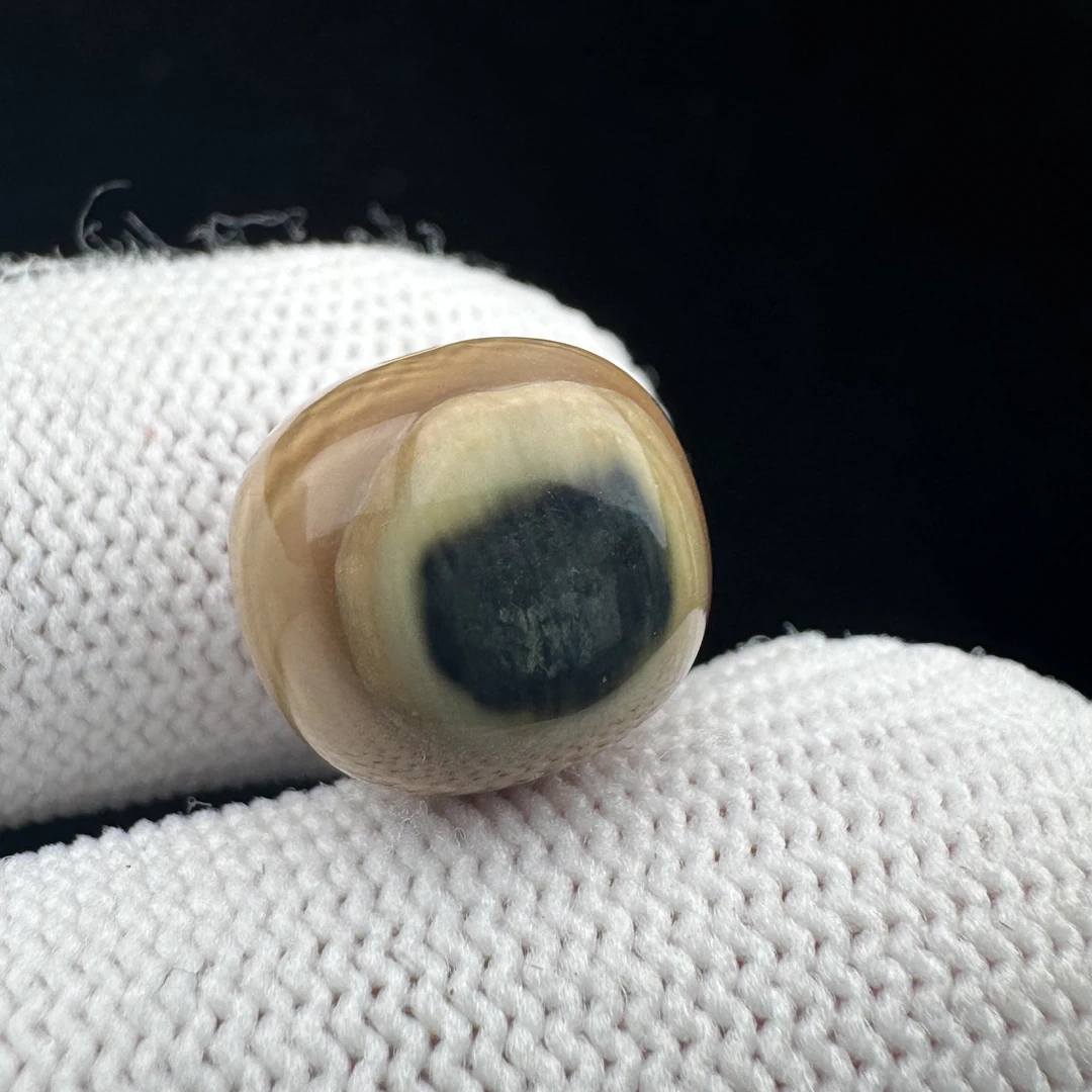 D6068天然猛犸牙 蓝皮老型珠12*11mm 支持鉴定 假一罚四