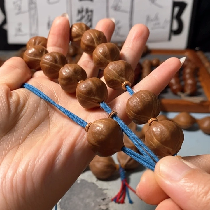 手串橄榄核0271精品蒜头铁核12+1颗
