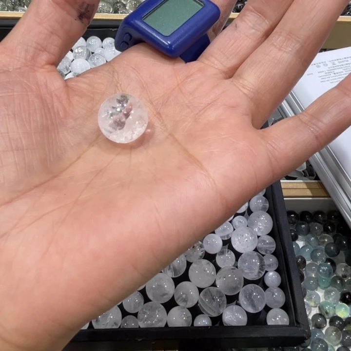 新***‍未镶嵌手链烟晶白幽灵单珠打孔不退不换