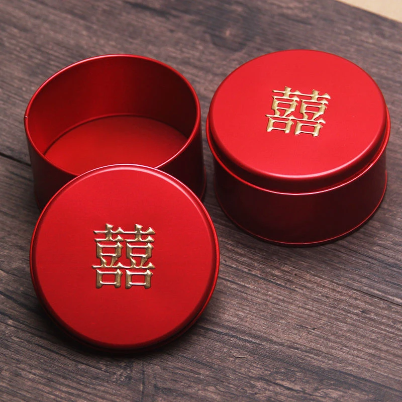 【回头客767人】圆形马口铁喜糖盒金属糖盒婚礼糖果盒中国风喜糖铁