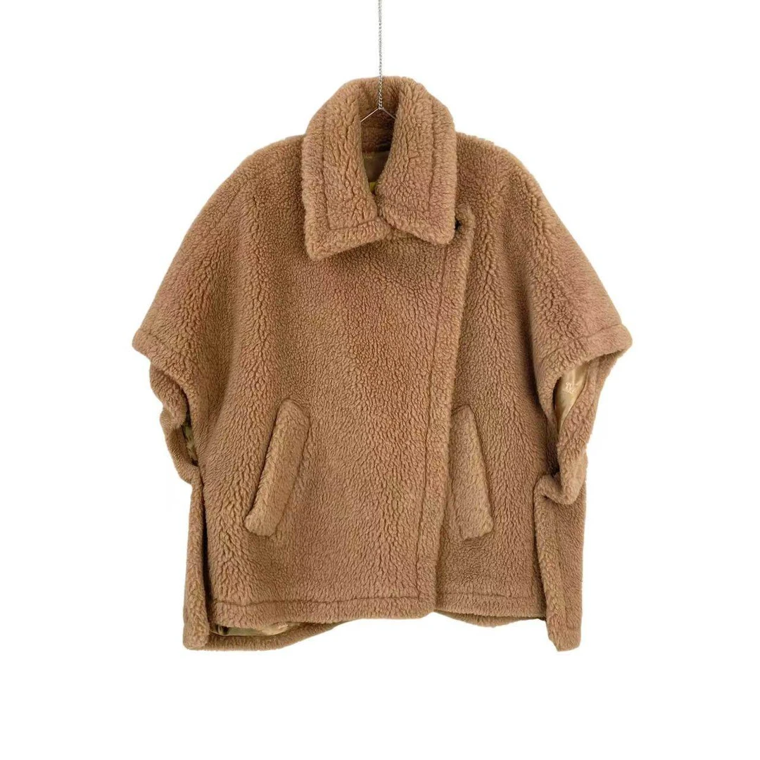 95新 MaxMara rc008 骆驼绒 泰迪熊斗篷大衣 均码
