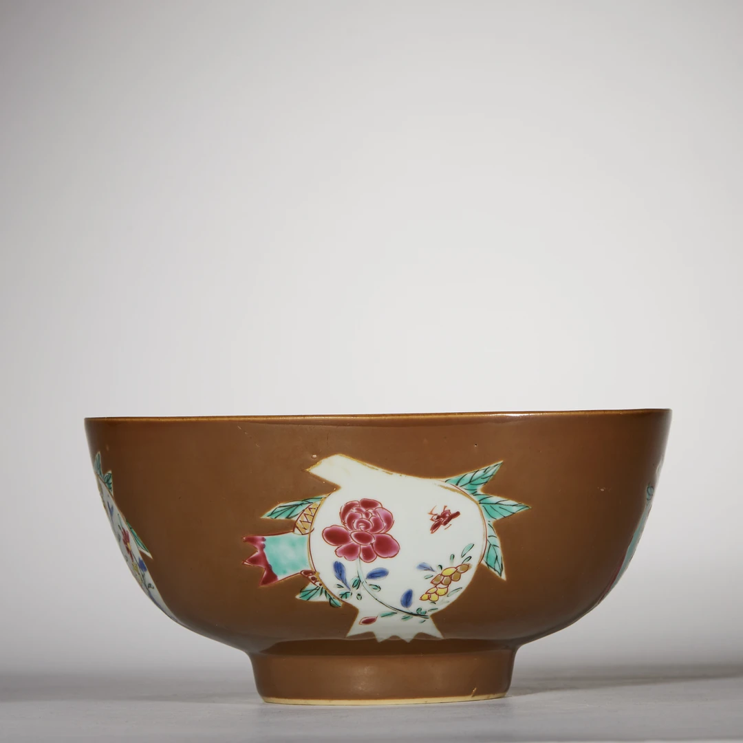 407、清雍正 外紫金釉内粉彩花卉纹碗【乐臻（四）拍卖】