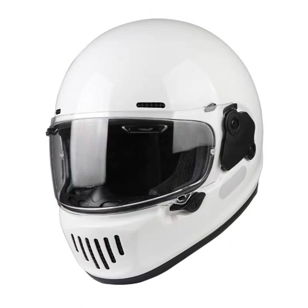 3C认证复古碳纤维猪鼻摩托车全盔男女通用四季款（微瑕疵）