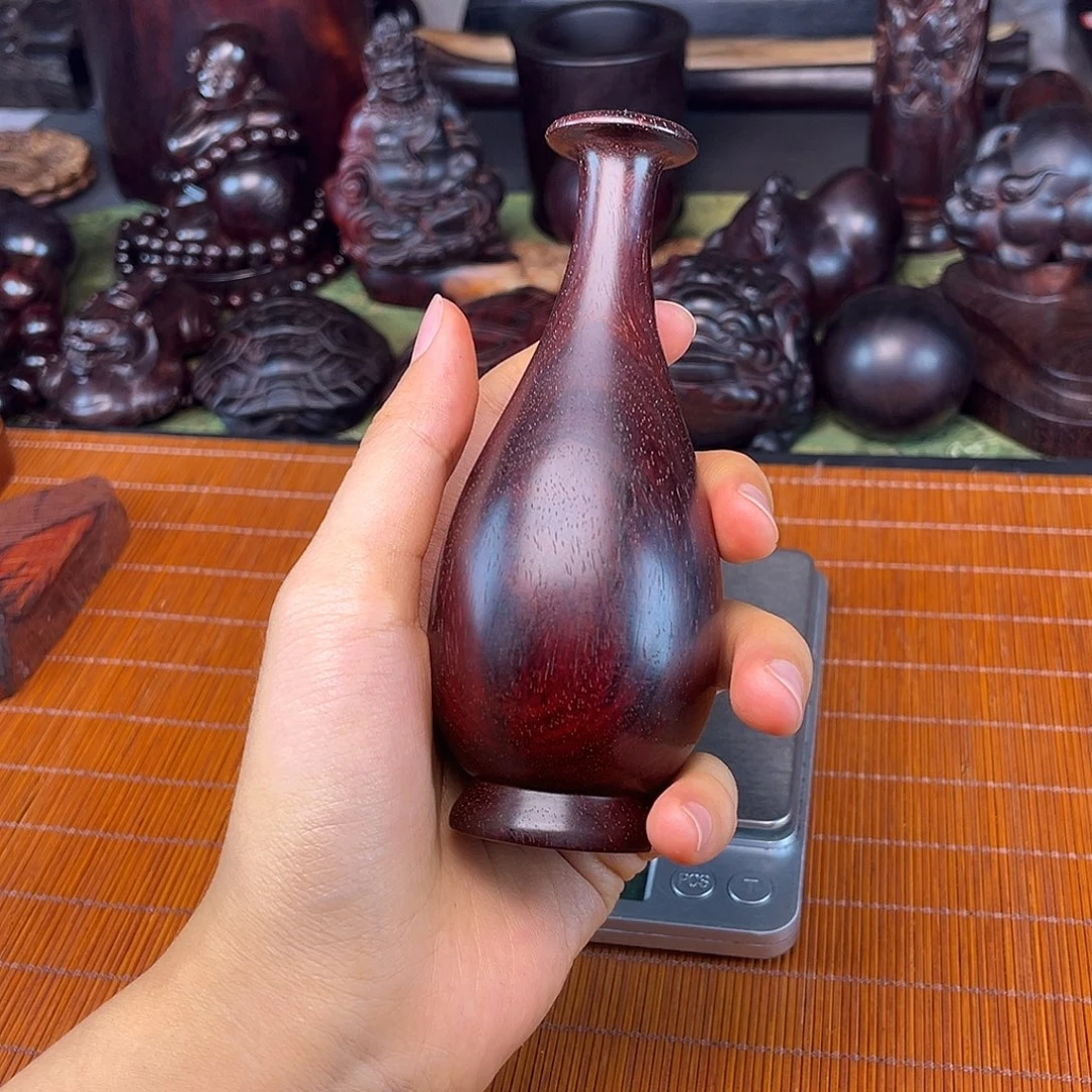 檀香紫檀（小叶紫檀）玉壶琴料红飘黑带星