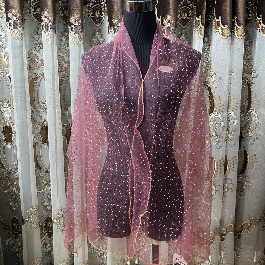 欧根纱满天星婚宴高端奢华60*160厘米披肩百搭薄款纯色