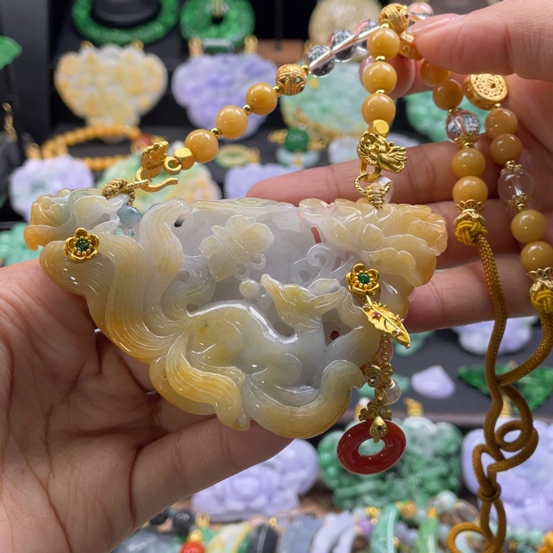 翡翠未镶嵌颈饰代编织