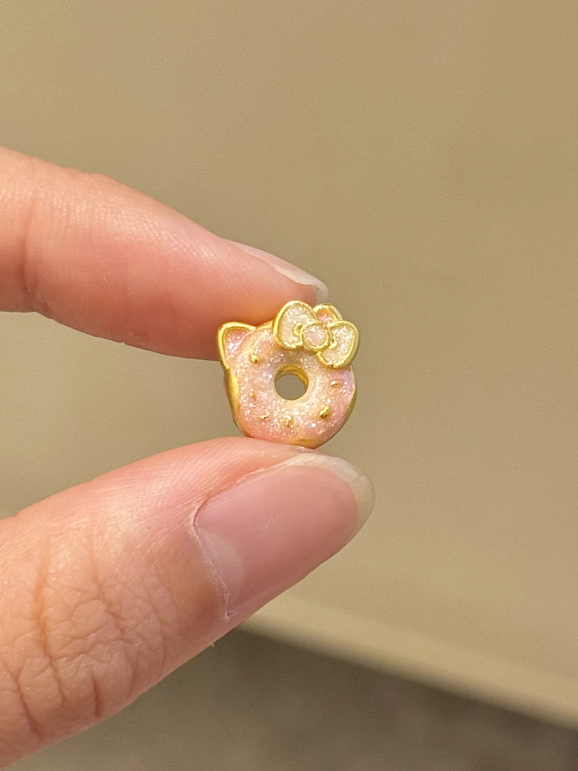 贝贝黄金 足金999 闪亮kt甜甜圈 珐琅彩 转运珠 103
