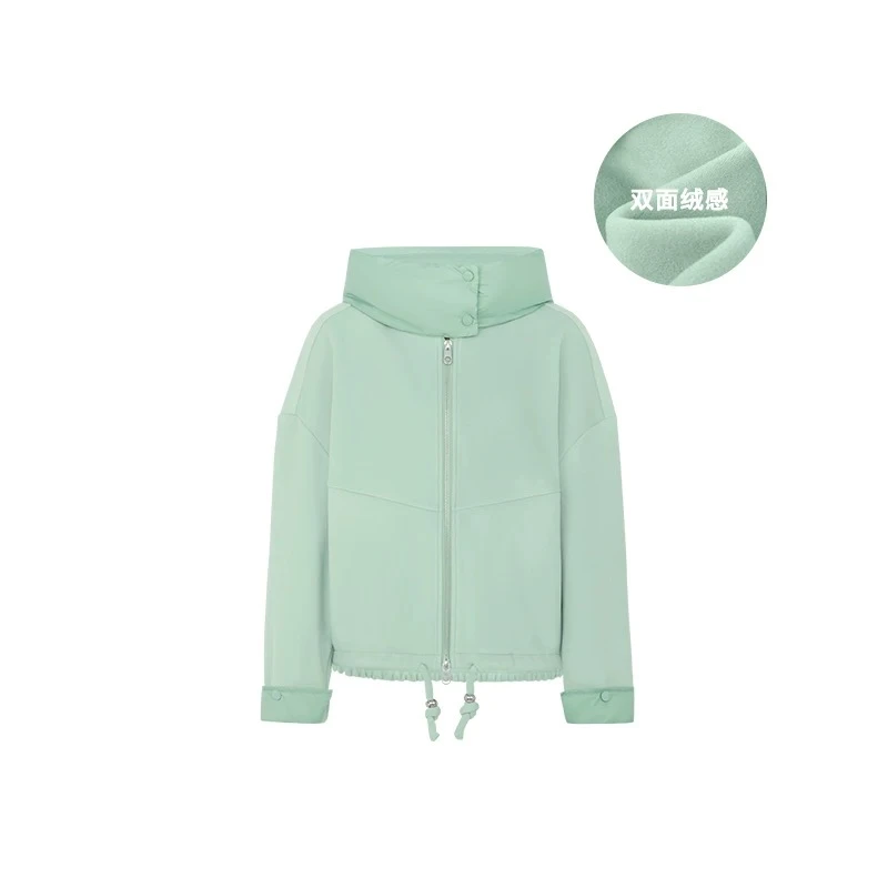 奶盖防风外套 鹅绒拼接连帽卫衣