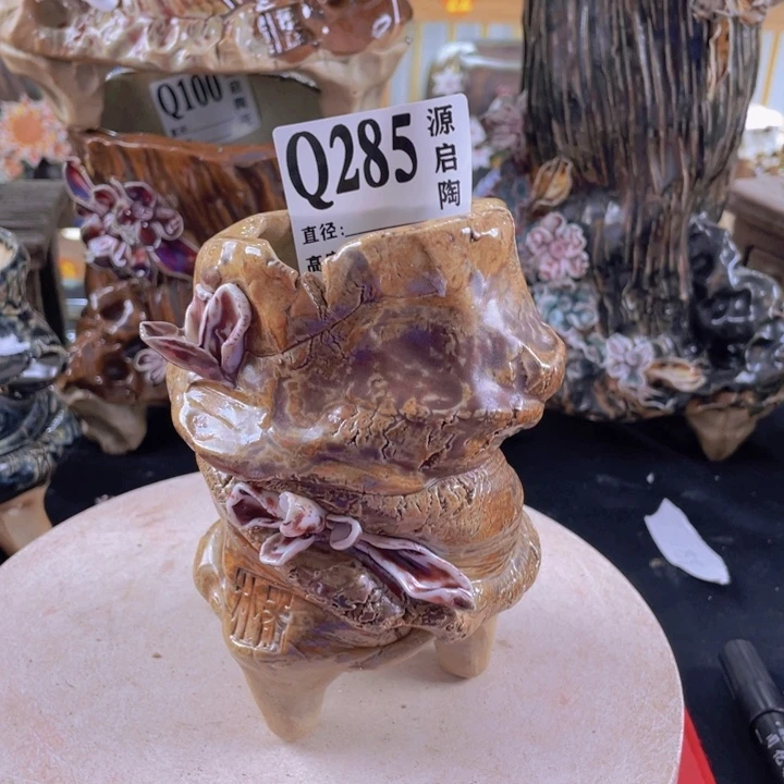 紫砂花盆景德镇陶瓷285