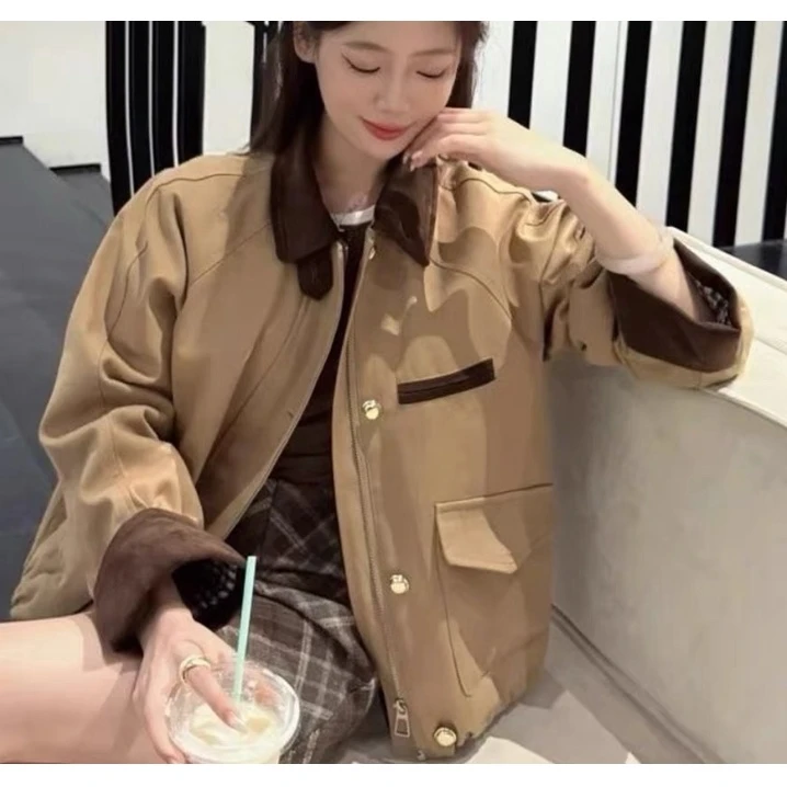 【南油玲姐】卡其色长袖外套8885