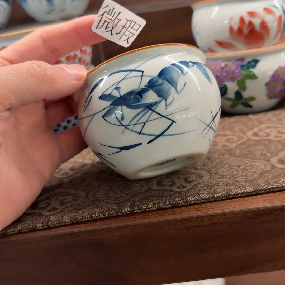 釉下手绘茶具微瑕