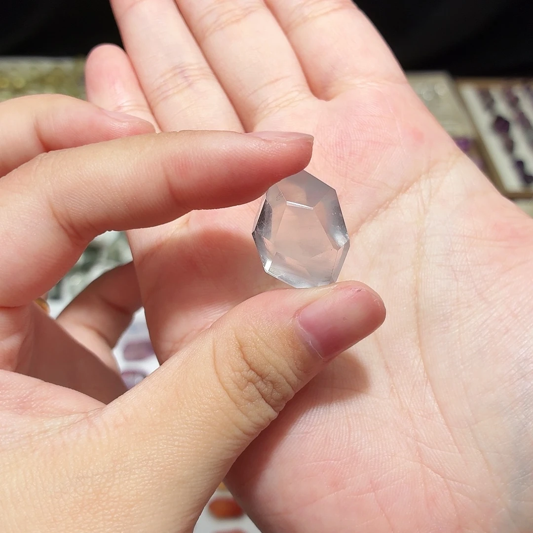 水晶未镶嵌吊坠(不含链)蓝兔毛 随形 打孔定制不退换
