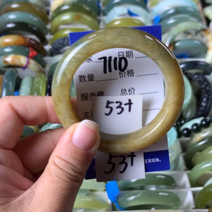 未镶嵌蛇纹石玉手镯7110