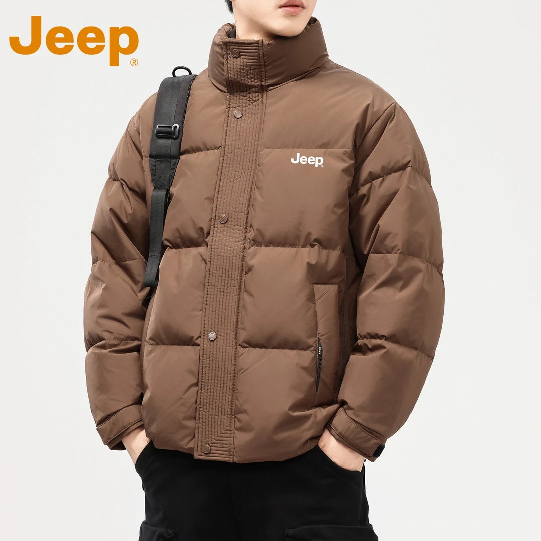 JEEP吉普美式潮牌立领羽绒服男款冬季2025新款防寒保暖面包服外套