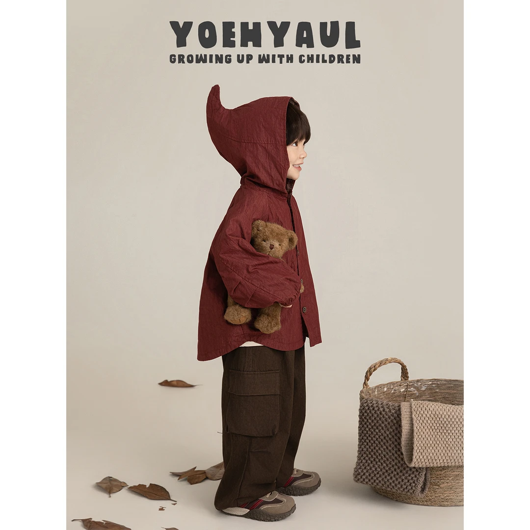 YOEHYAUL/幼悠秋三波【秋野精灵】男童简约宽松连帽汉服外套 GN7152