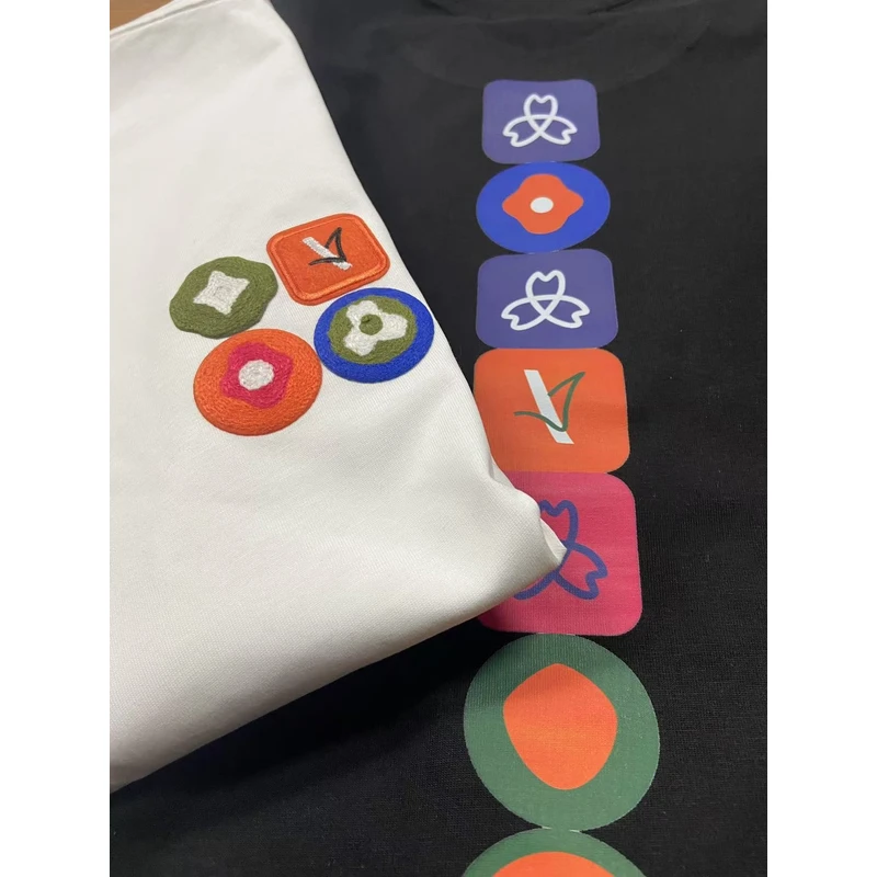 【58号链接】*彩色绣花标* 夏季重磅潮牌绣花彩标宽松短袖193