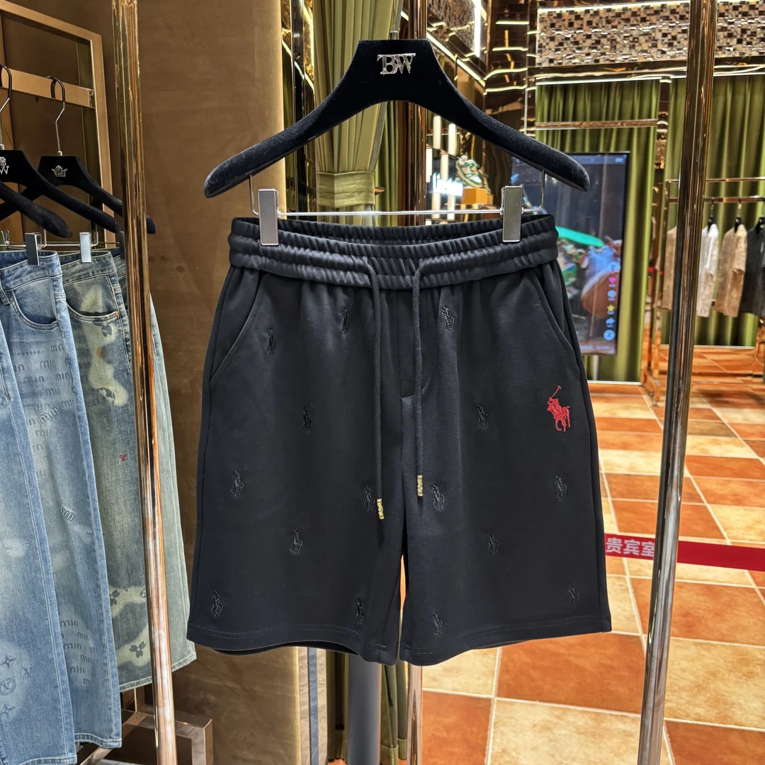 YL-【HZ-专属】2025夏季新品高端马标刺绣时尚男女休闲短裤 25231