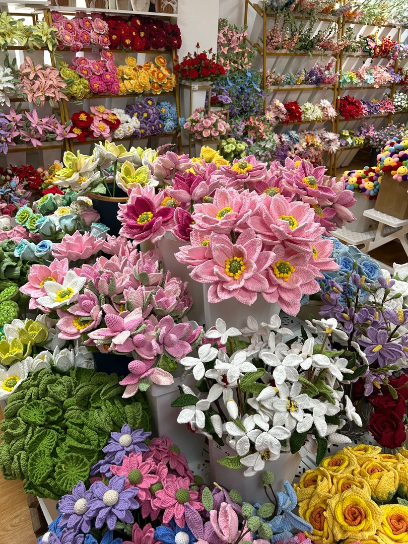 批发直播间连麦专用链接，手工钩织花束成品手工品拍下