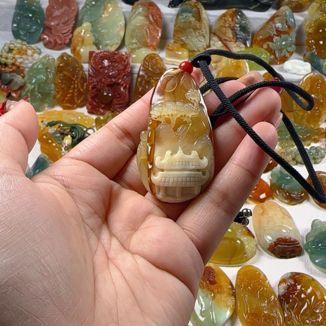 蛇纹石玉颈饰未镶嵌阳*