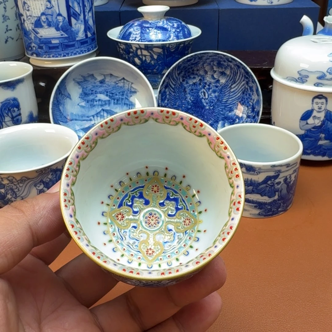 威***穷杯子景德镇全手工手绘陶瓷