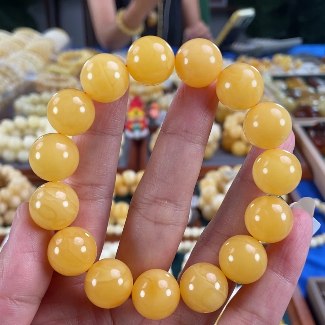 未镶嵌琥珀珠宝奇石14圆珠26.31