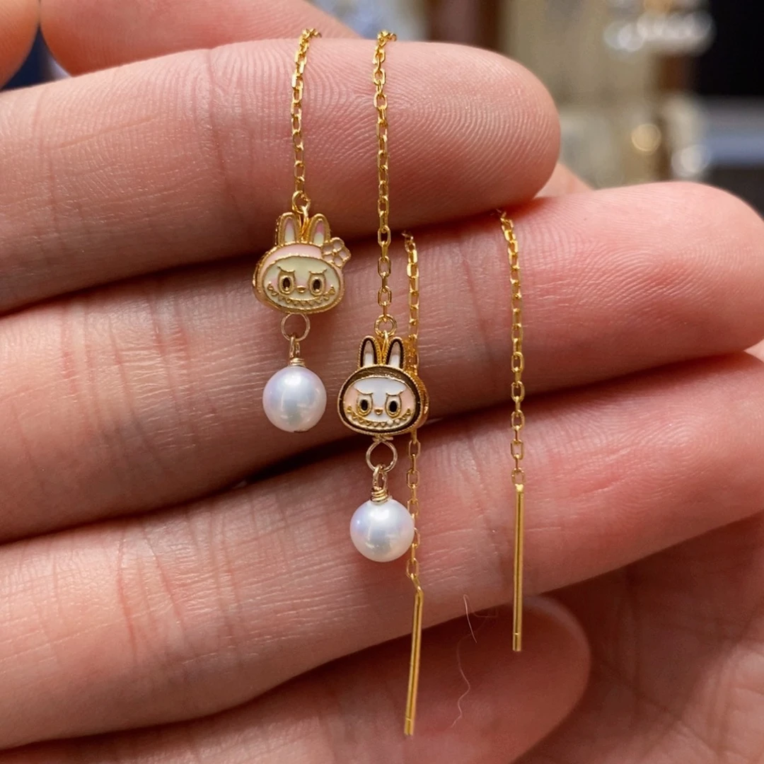 银S925镶嵌淡水珍珠耳坠