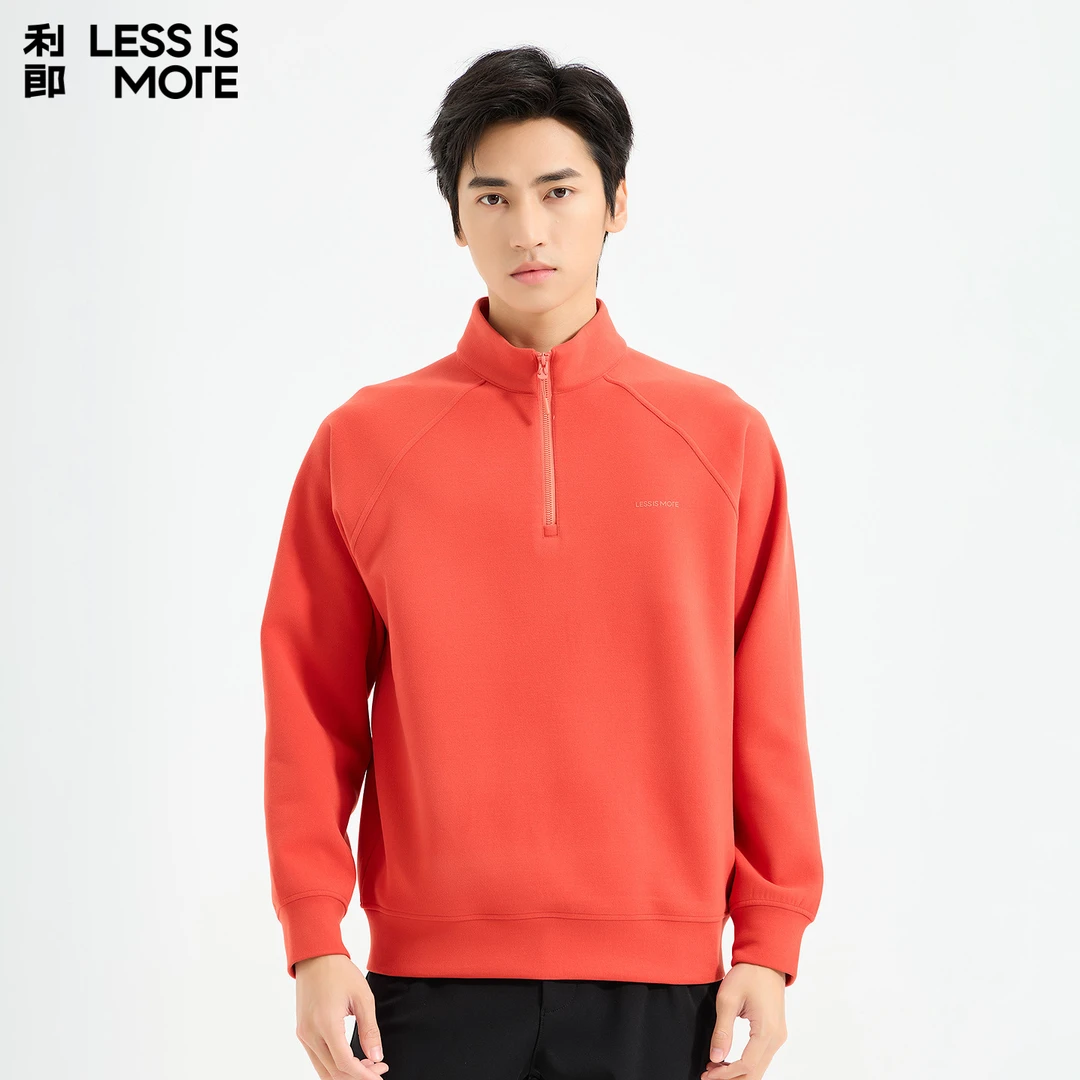 利郎[半拉链卫衣]25冬商场同款都市宽松百搭保暖男士长袖上衣卫衣